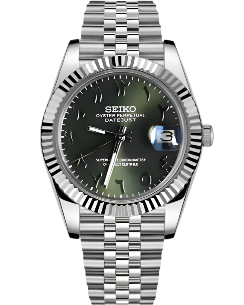 Datejust con esfera árabe color oliva - Seiko Mod