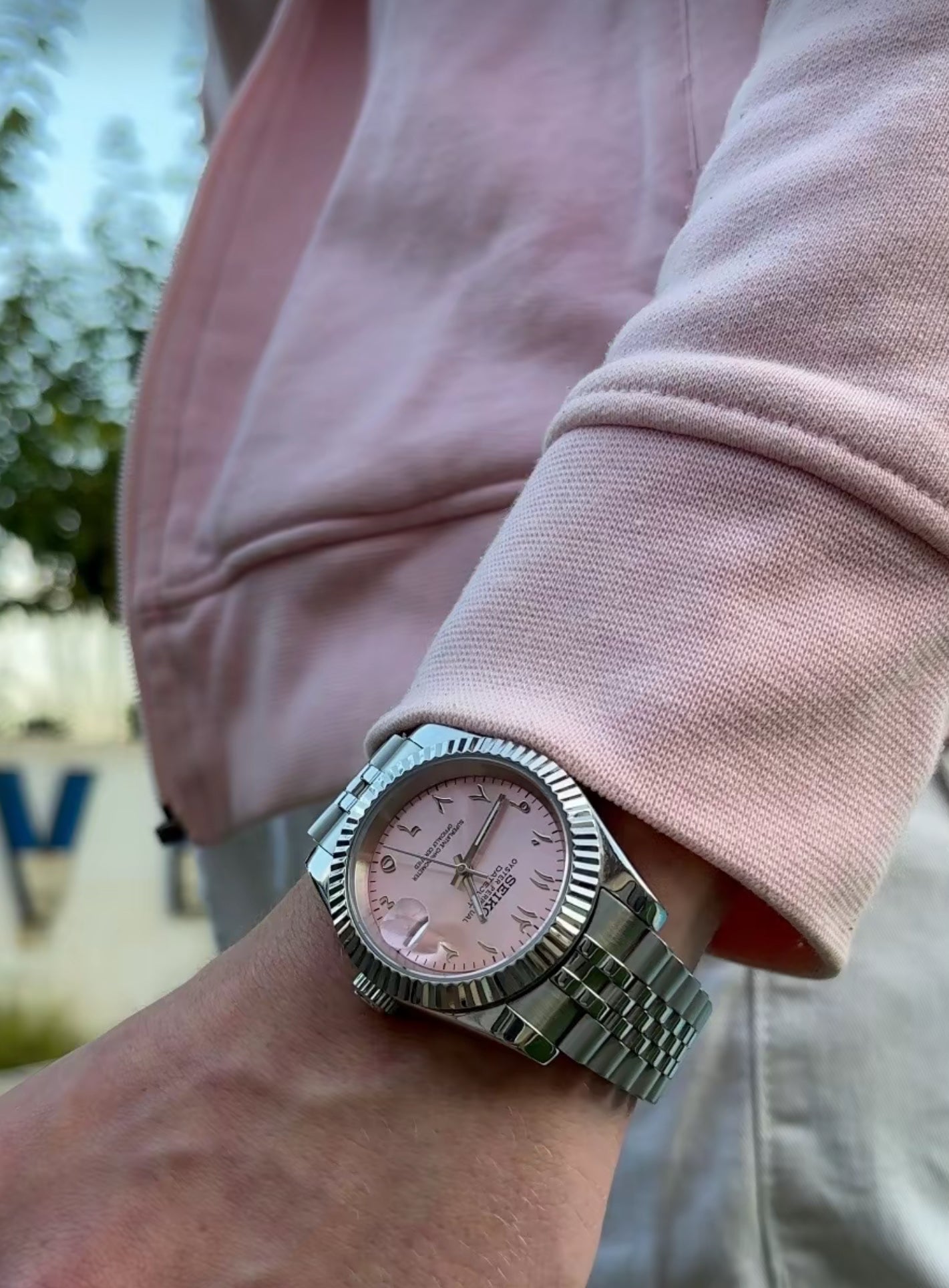 Arabic Dial DateJust Pink Rose