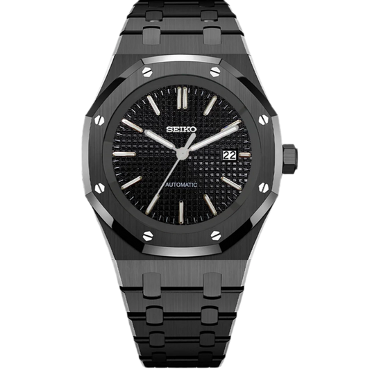 Royal Oak Acero Negro Repujado - SeikoMod