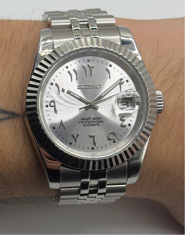 DateJust Plata Árabe - SeikoMod 