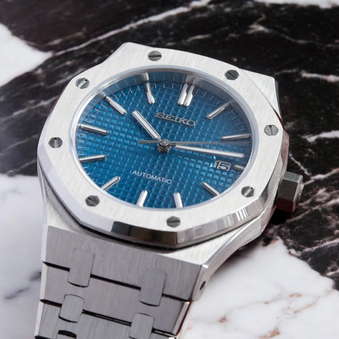 SeikoMod Royal Oak Gauffré Bleu