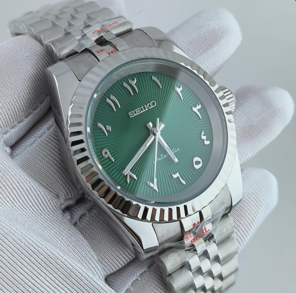 SeikoMod Arabic Dial Green Sunburst