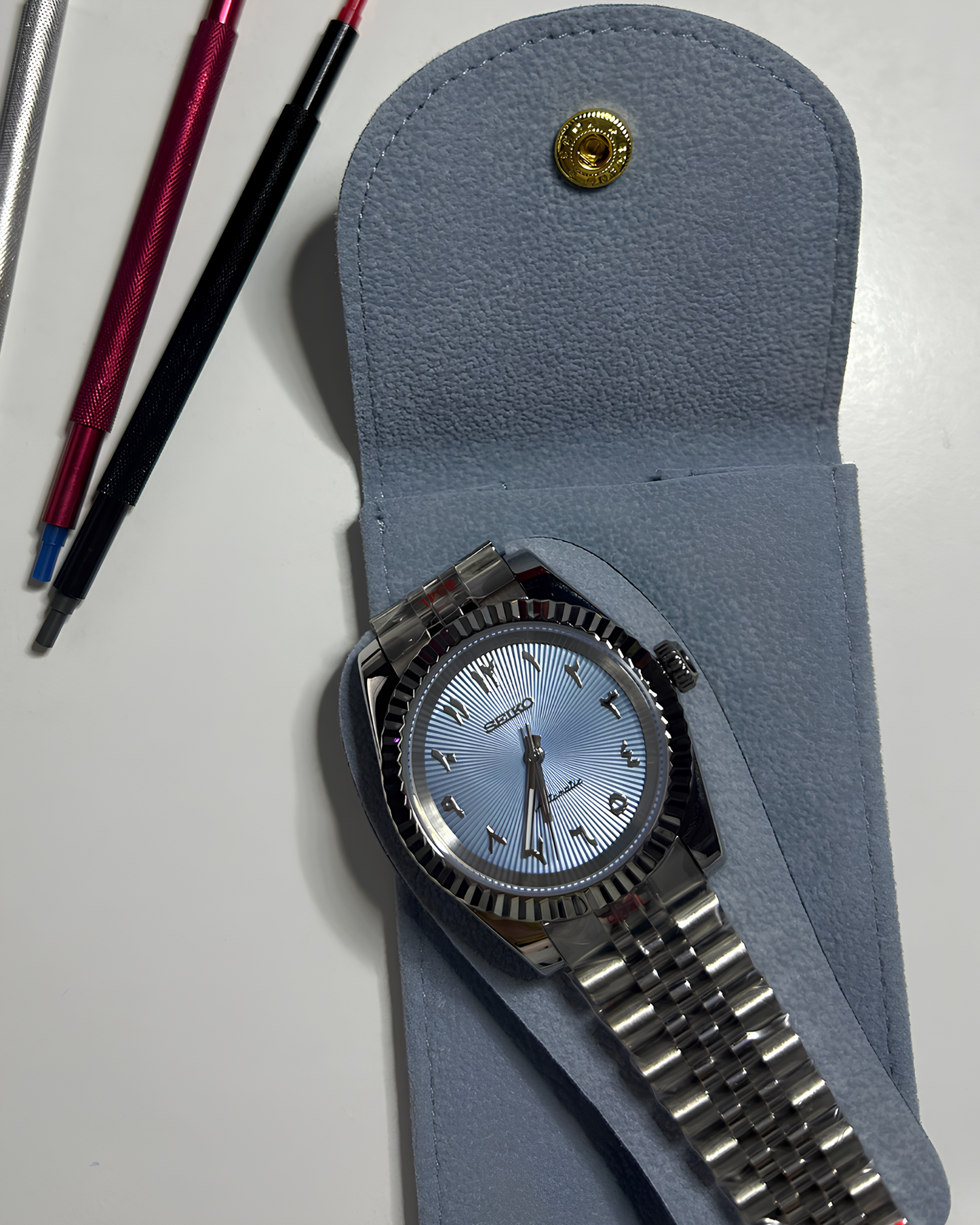 Datejust árabe azul claro SunBurst - SeikoMod