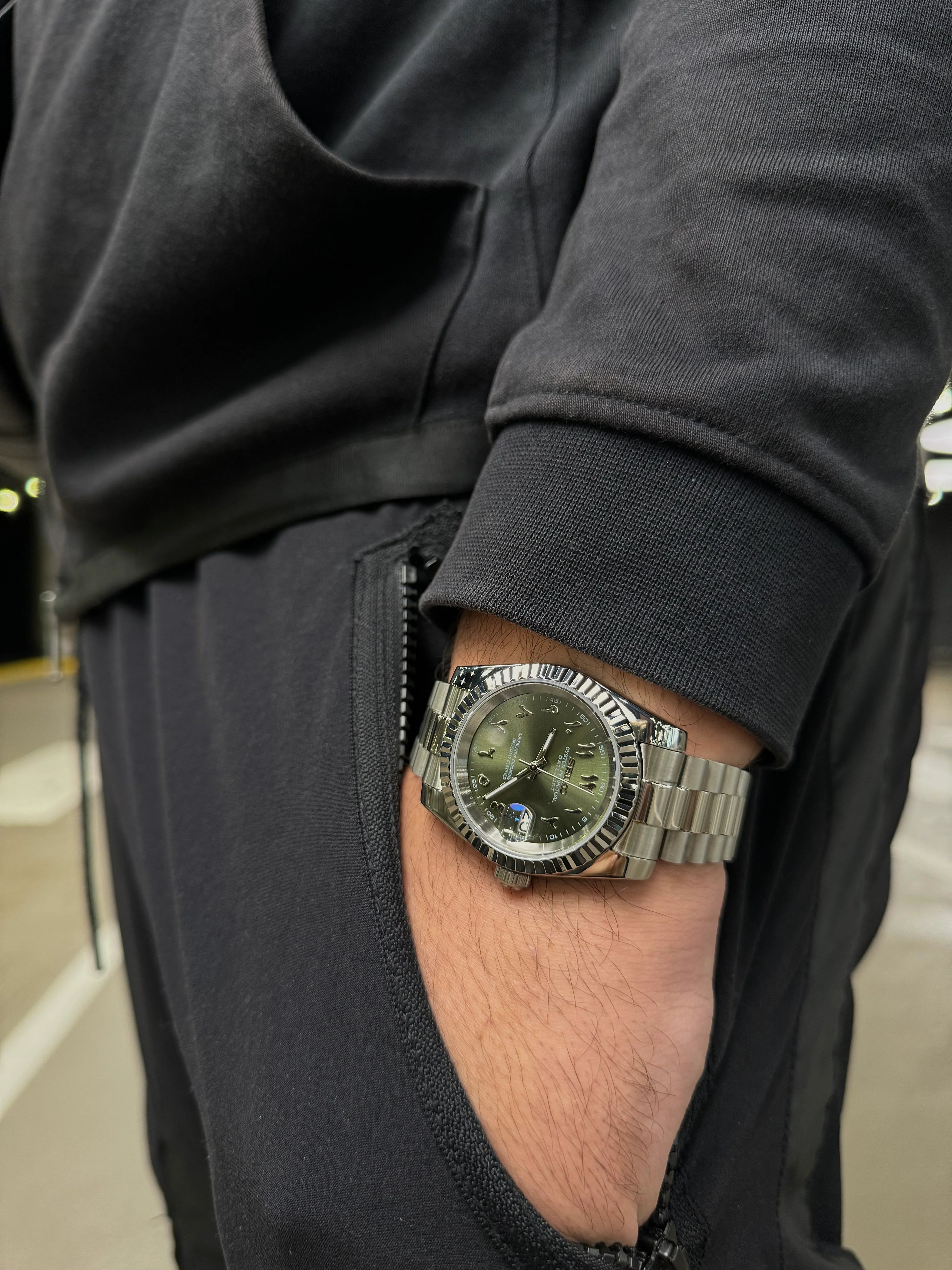 Seiko Mod - Datejust Olive Arabic Dial