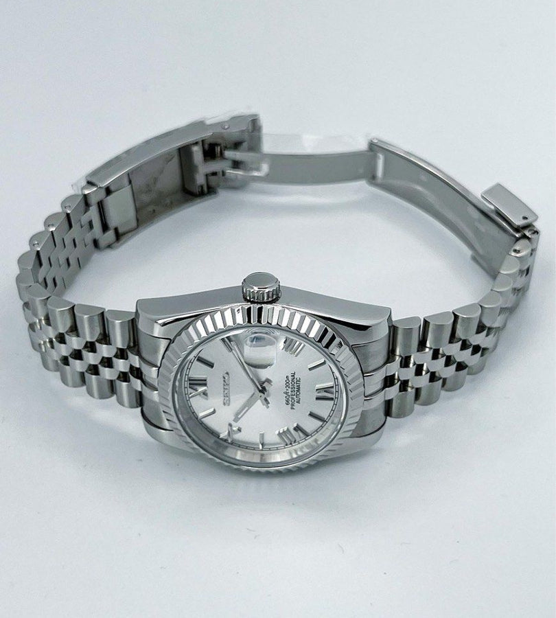 "Arctic White" Roman Dial SeikoMod Datejust