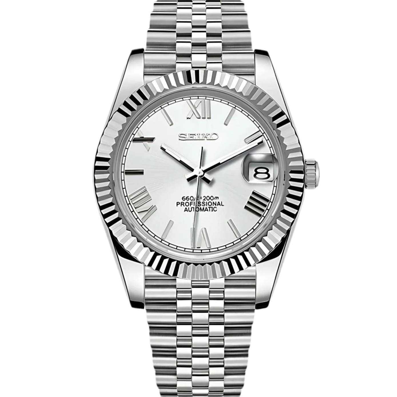 "Arctic White" Roman Dial SeikoMod Datejust