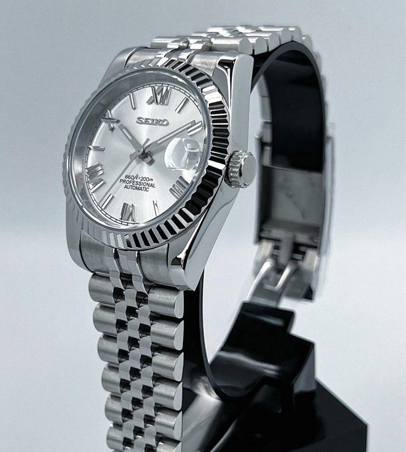 "Arctic White" Roman Dial SeikoMod Datejust