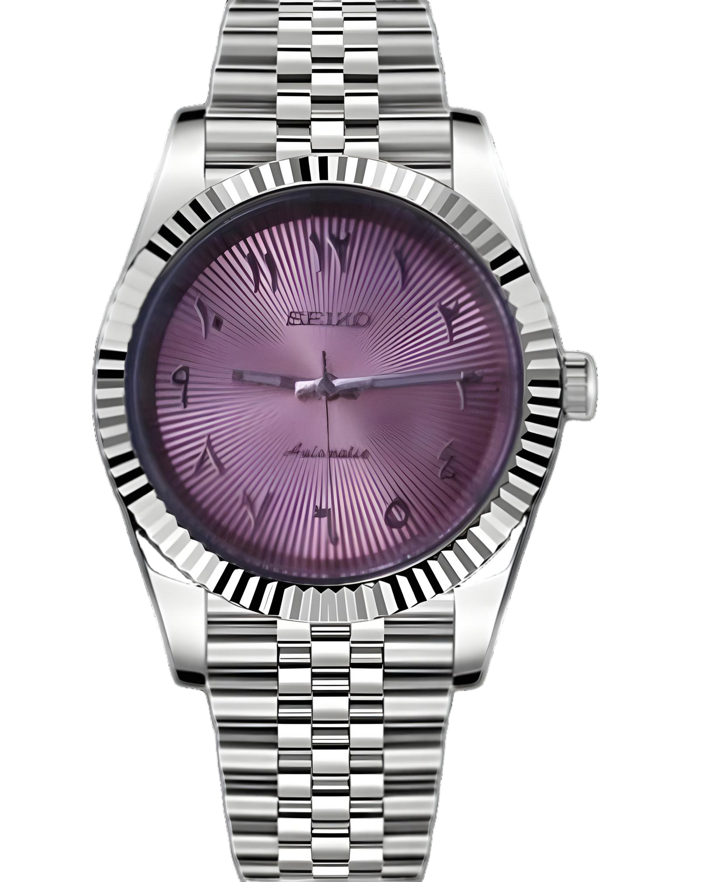 DateJust - Reloj árabe rosa con efecto sol - SeikoMod