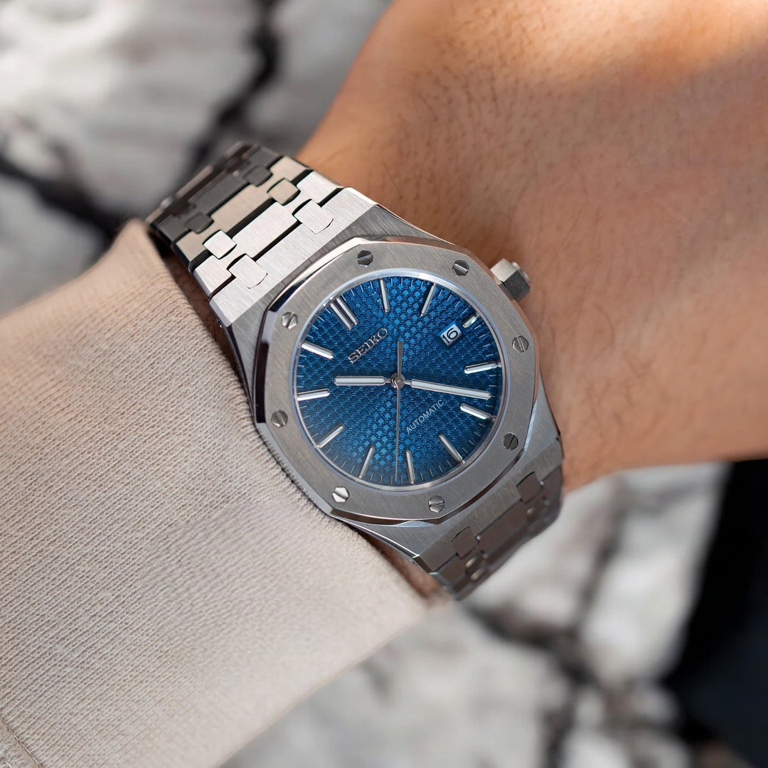 SeikoMod Royal Oak Gauffré Bleu