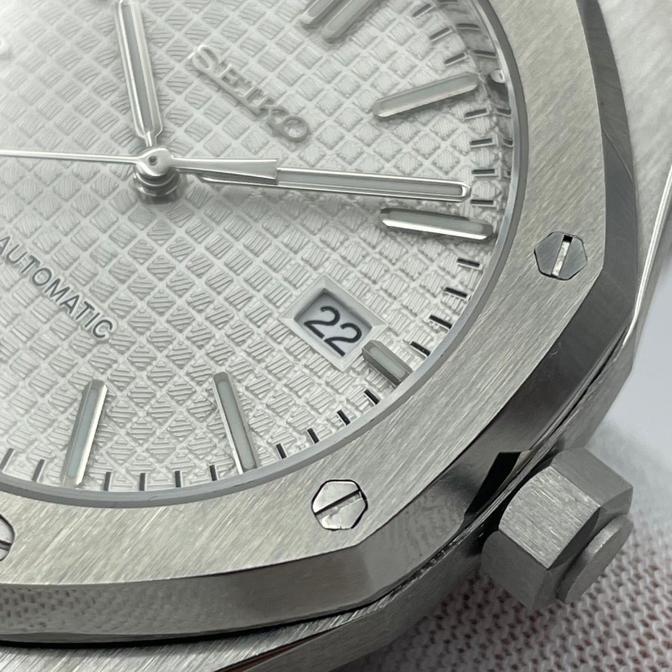 SeikoMod Royal Oak Gauffré - Silver Ice