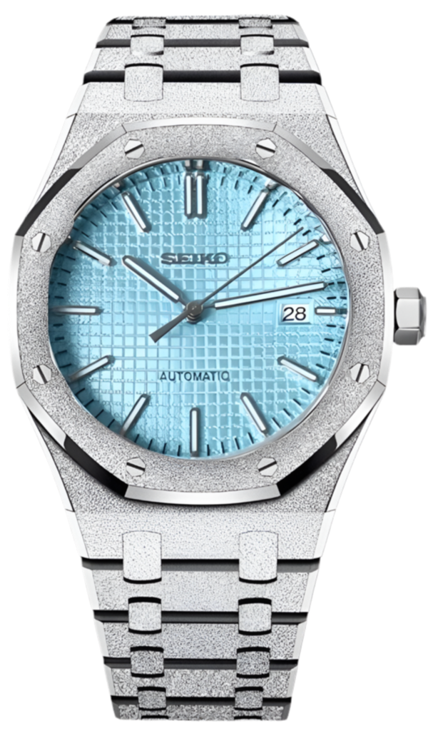 Seiko Mod Royal Oak Frosted - Waffle Ice Blue