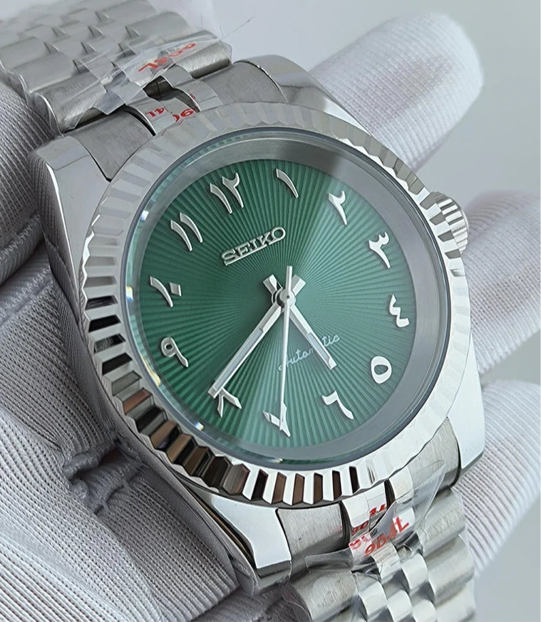 SeikoMod Arabic Dial Green Sunburst