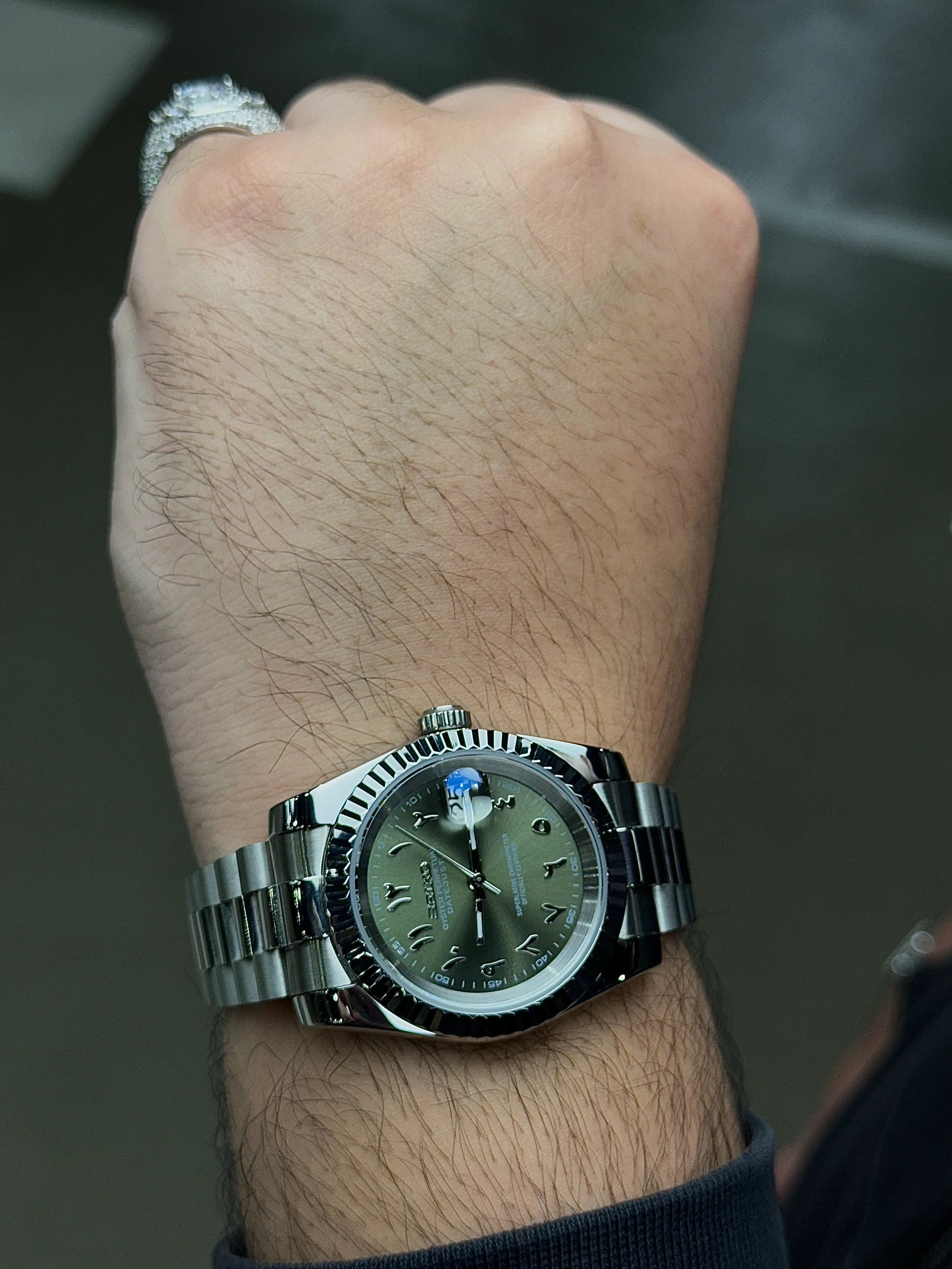 Seiko Mod - Datejust Olive Arabic Dial