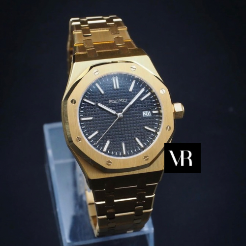 Royal Oak Gold Black Waffle - SeikoMod
