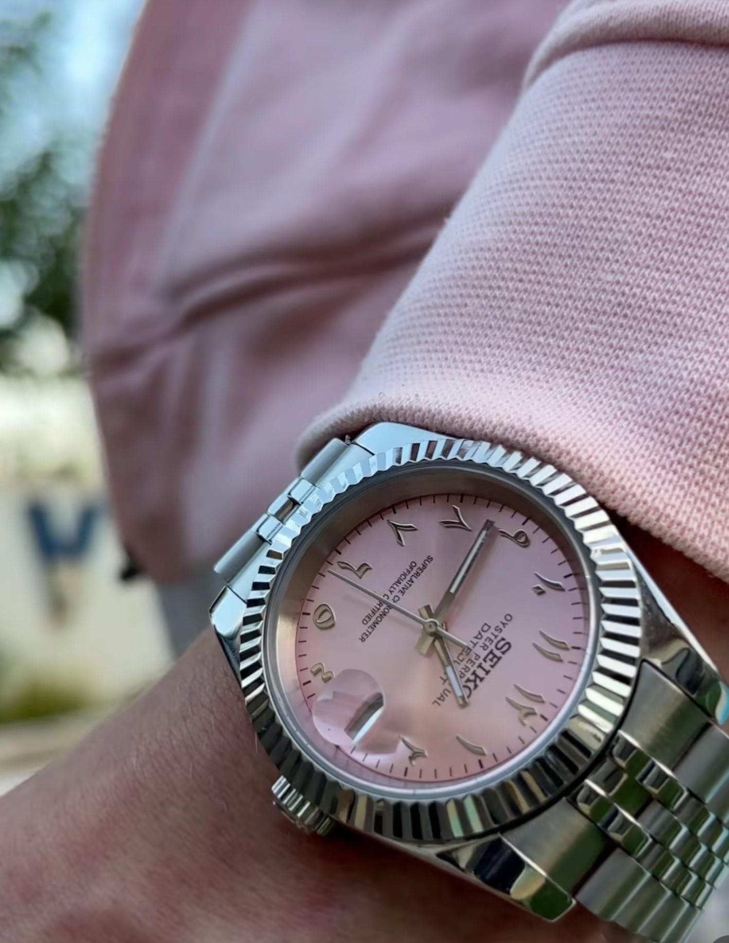 Arabic Dial DateJust Pink Rose