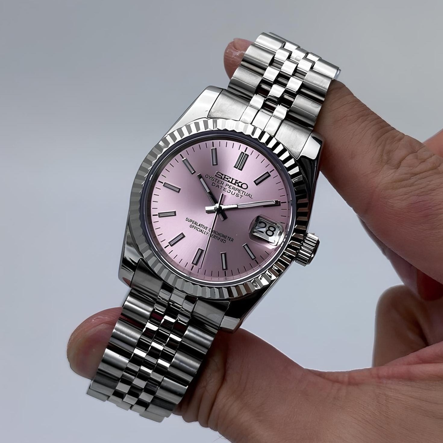 SeikoMod Datejust Rose