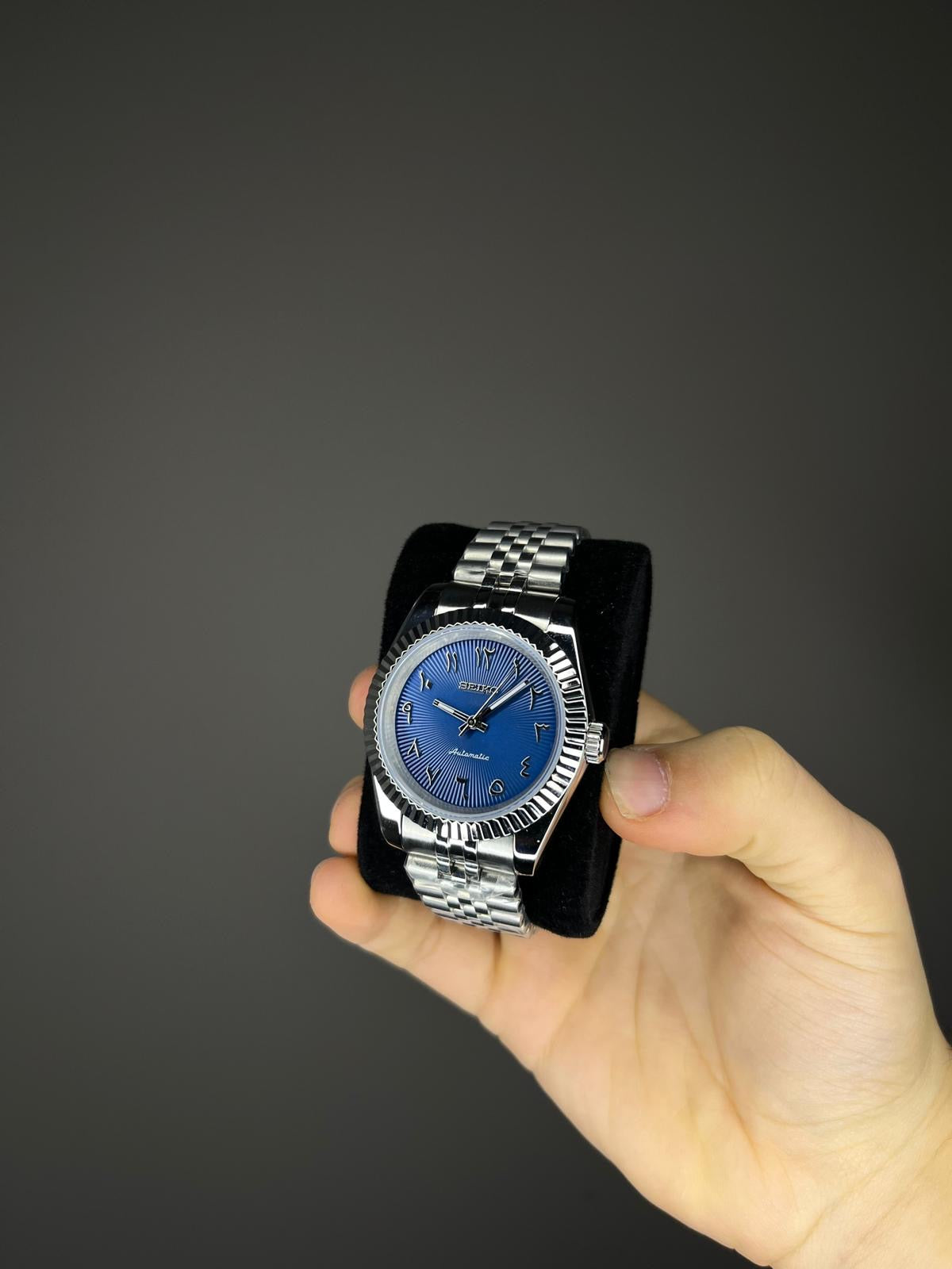 SeikoMod Arabic Dial Blue navy Sunburst( bleu marine )