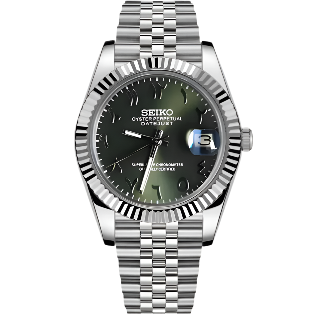 Seiko Mod - Datejust Olive Arabic Dial