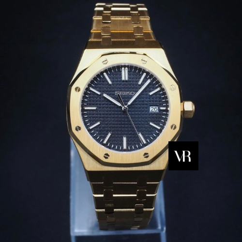 Royal Oak Gold Black Waffle - SeikoMod