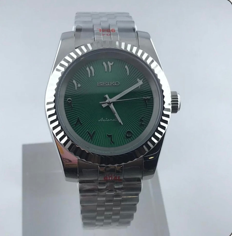 SeikoMod Arabic Dial Green Sunburst