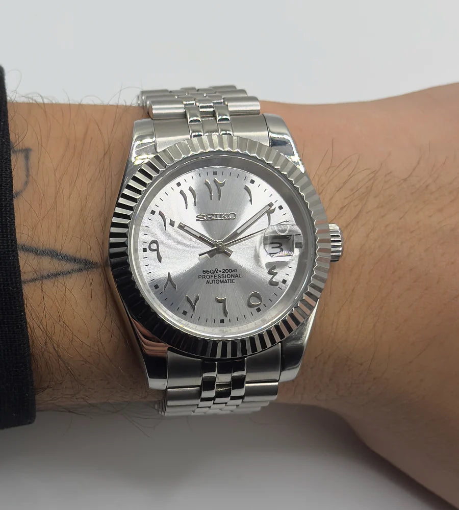 DateJust Plata Árabe - SeikoMod 