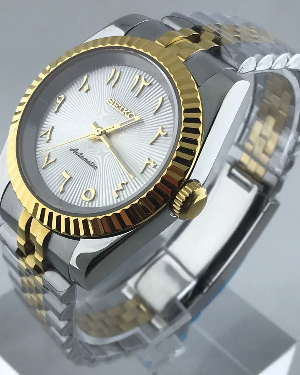 DateJust árabe bicolor dorado con efecto sol - SeikoMod