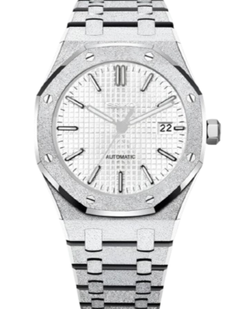 Royal Oak Frosted White gauffré - SeikoMod