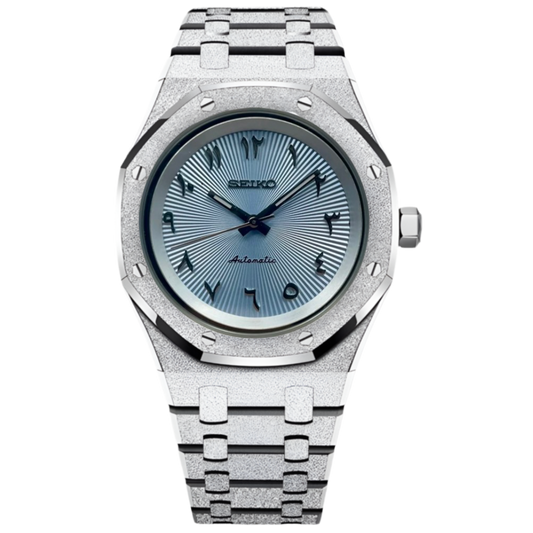 Royal Oak Frosted Arabic Blue Sunburst - SeikoMod