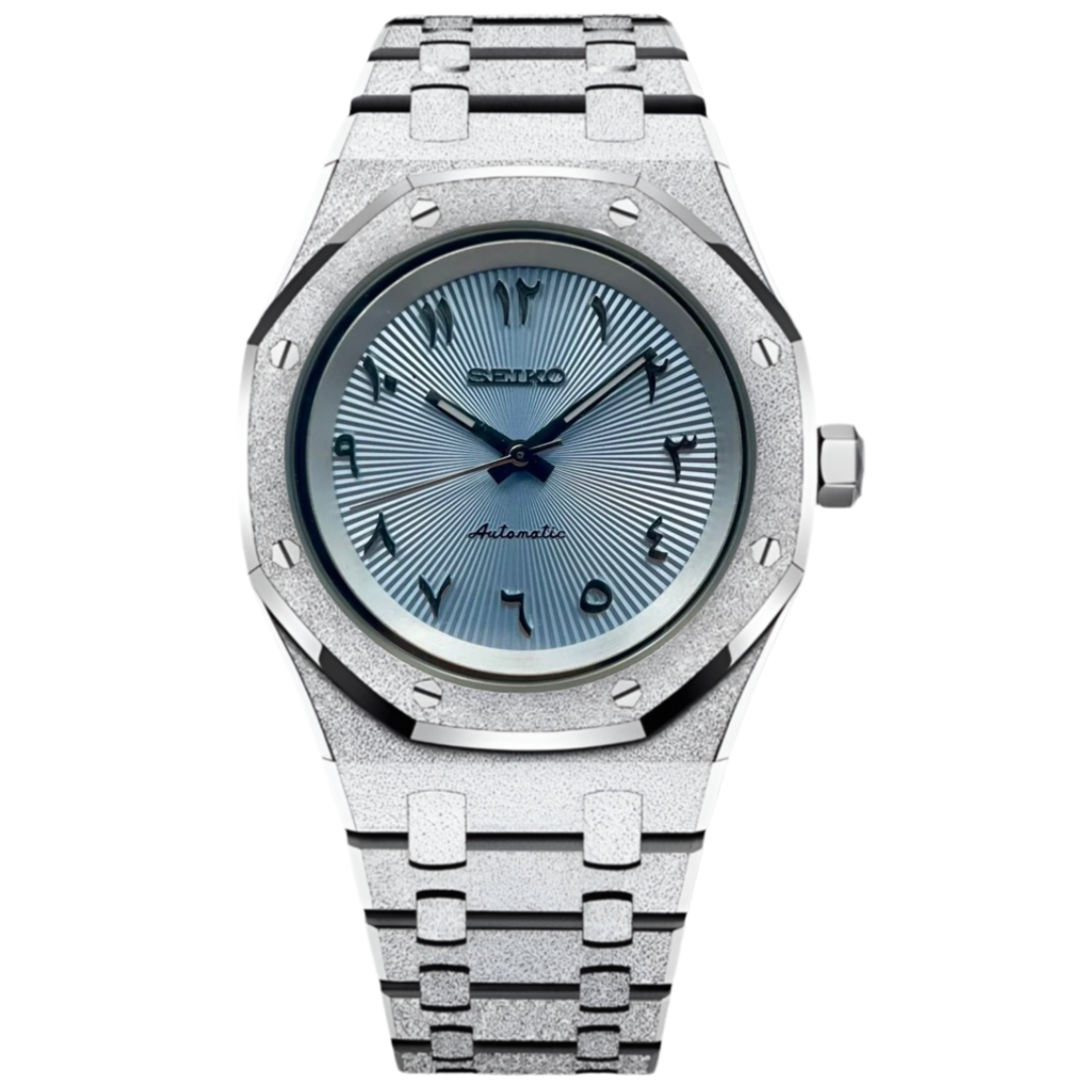 Royal Oak Frosted Arabic Blue Sunburst - SeikoMod