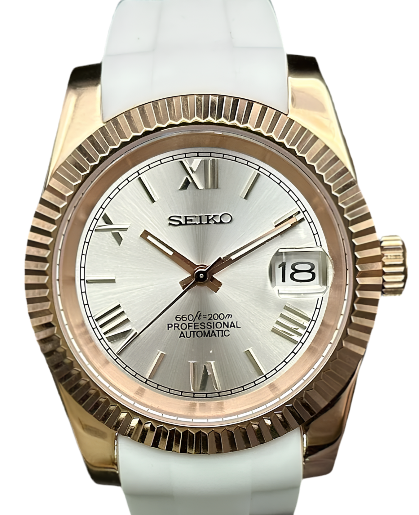 SeikoMod Rose Gold Champagne Roman Dial