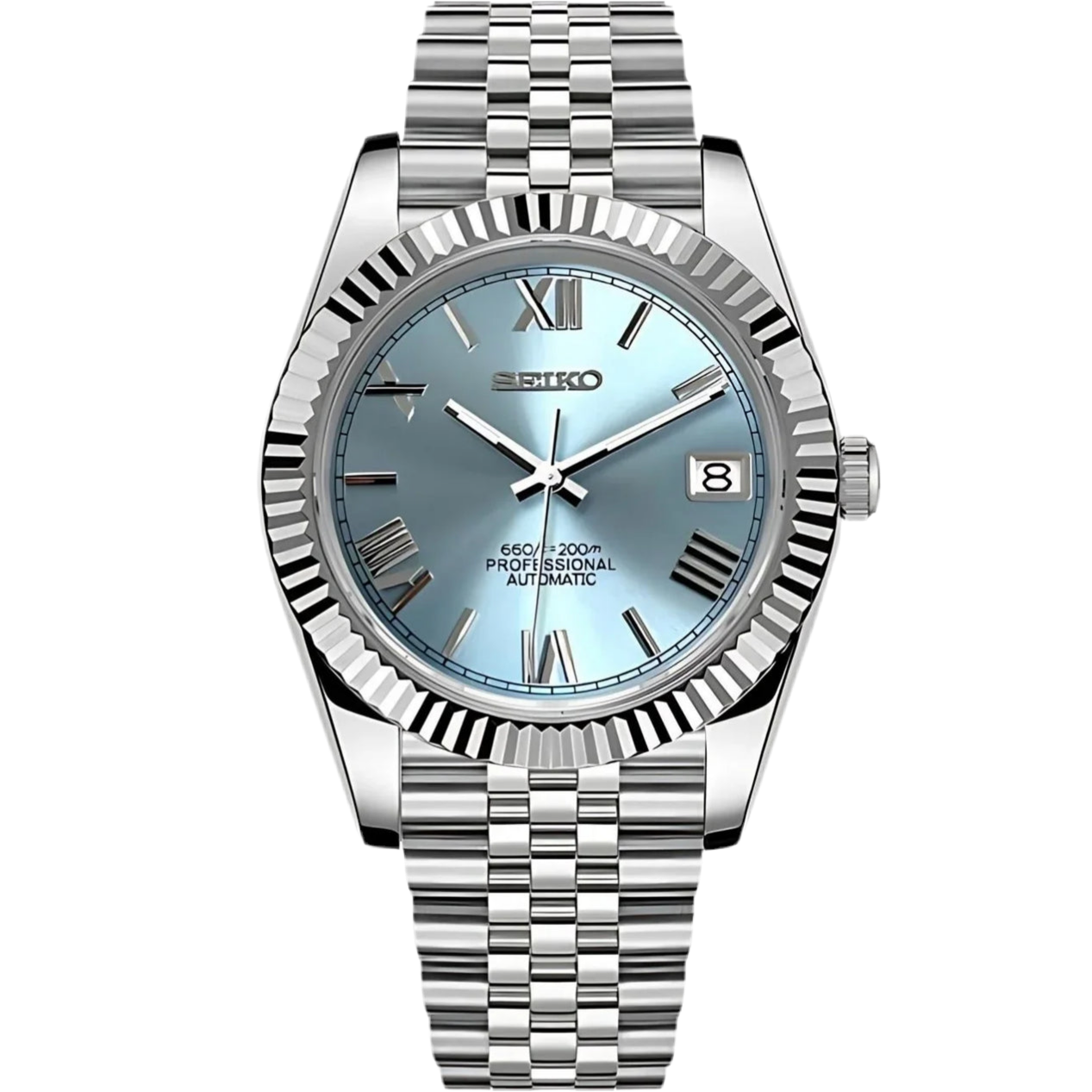 Roman Dial DateJust blue light