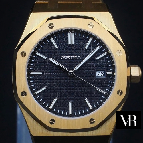 Royal Oak Gold Black Waffle - SeikoMod