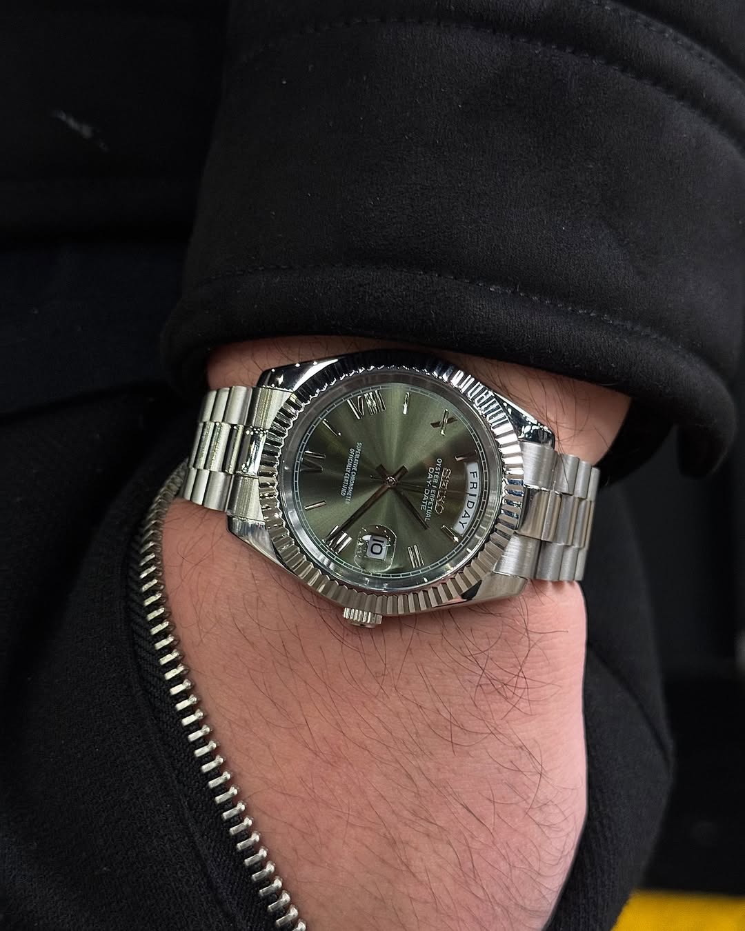 Day-Date Olive Roman Dial Président - SeikoMod