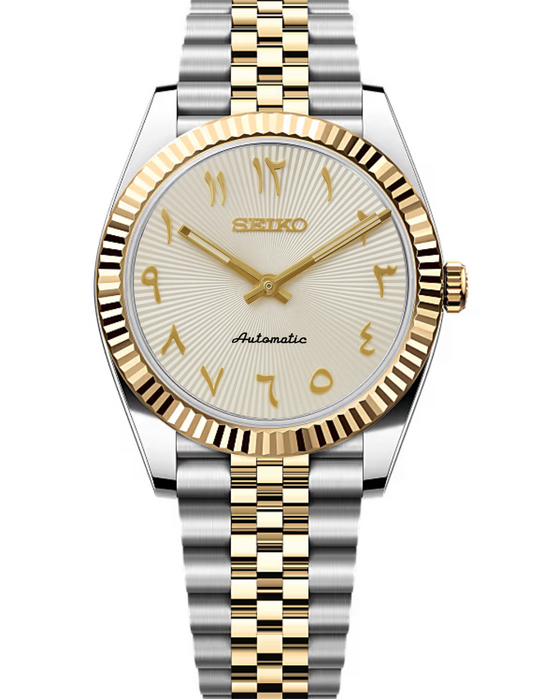 DateJust árabe bicolor dorado con efecto sol - SeikoMod