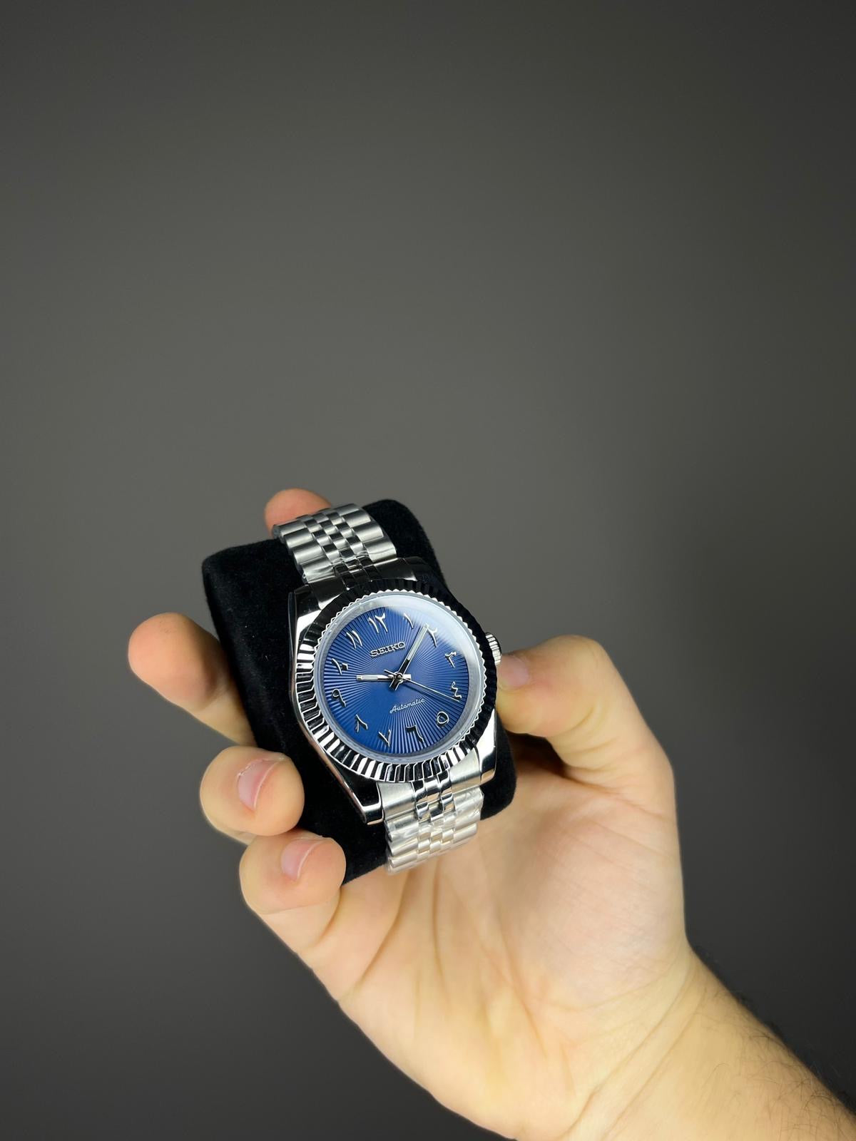 SeikoMod Arabic Dial Blue navy Sunburst( bleu marine )