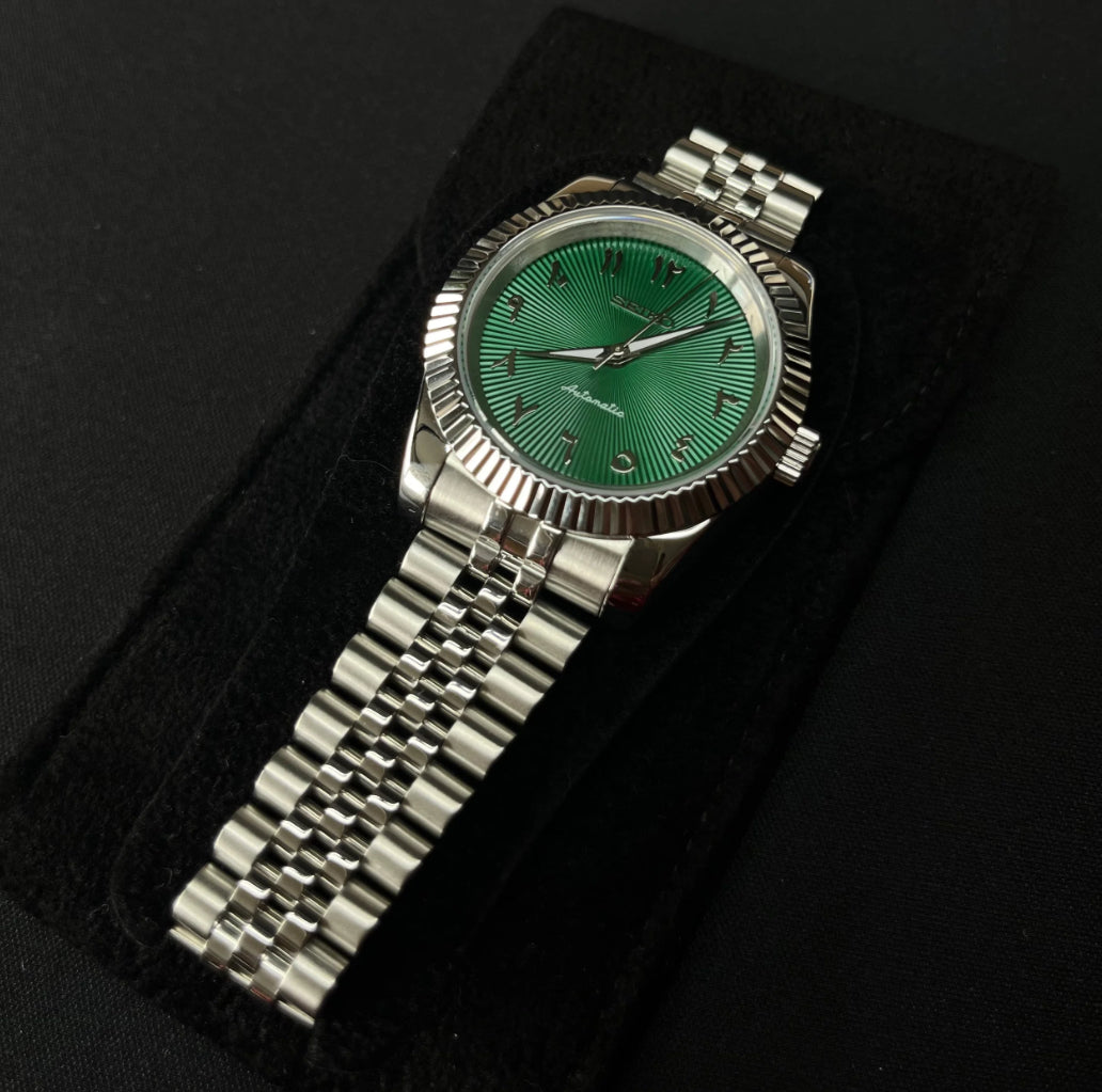 SeikoMod Arabic Dial Green Sunburst