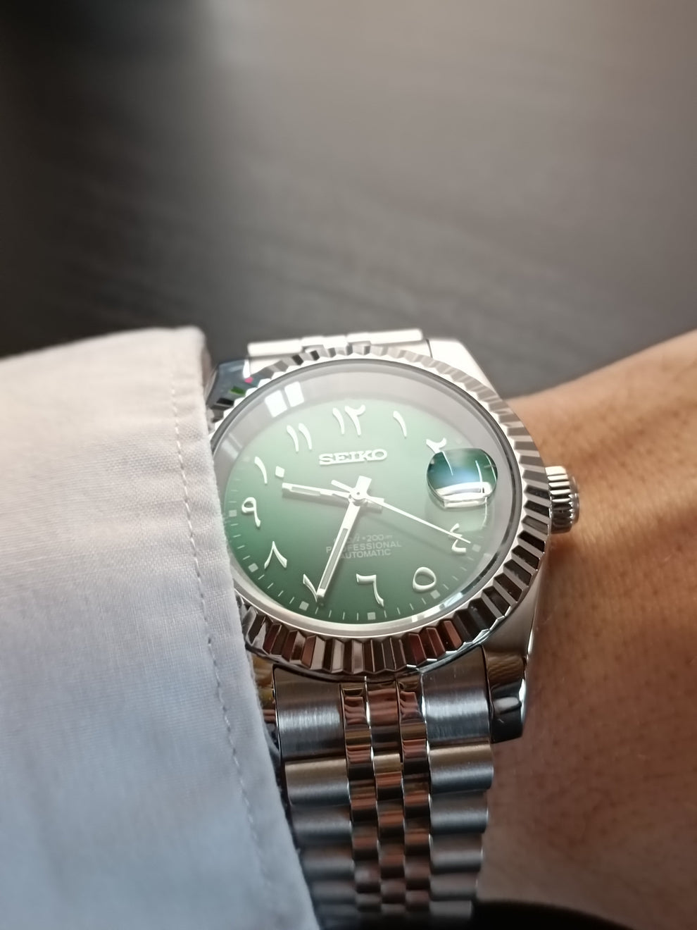 SEIKOMOD DATEJUST ARABIC DIAL VERTE