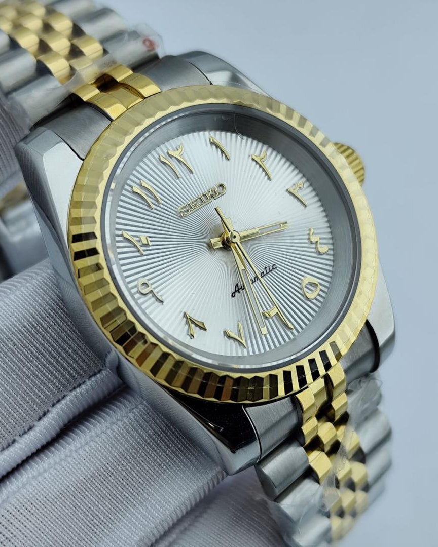 DateJust árabe bicolor dorado con efecto sol - SeikoMod