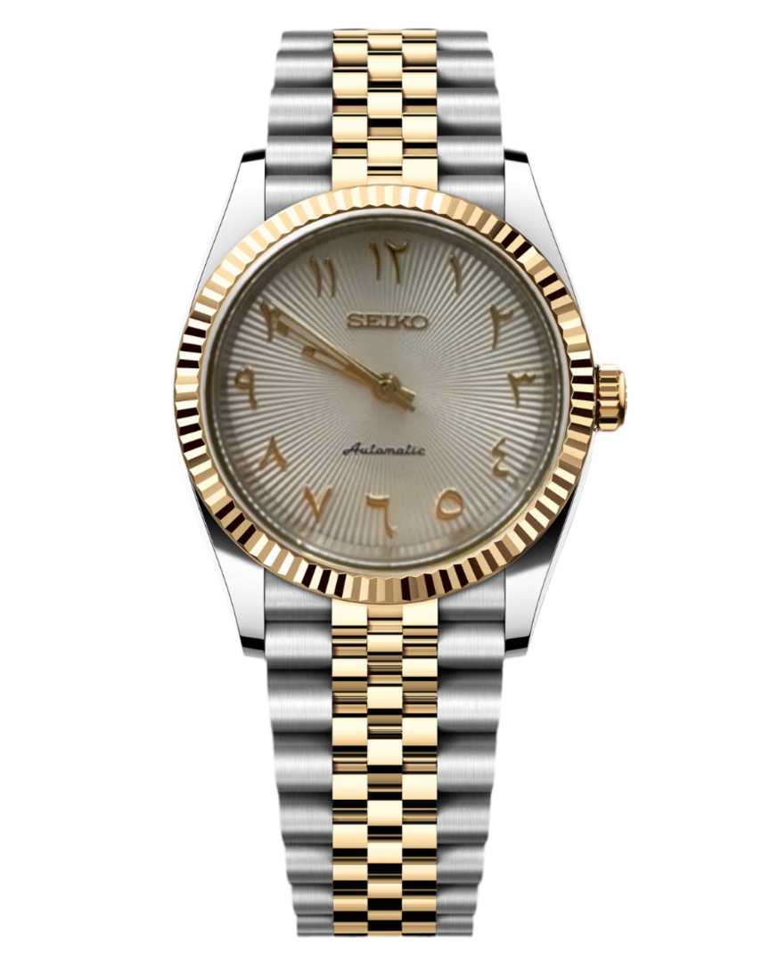 DateJust árabe bicolor dorado con efecto sol - SeikoMod