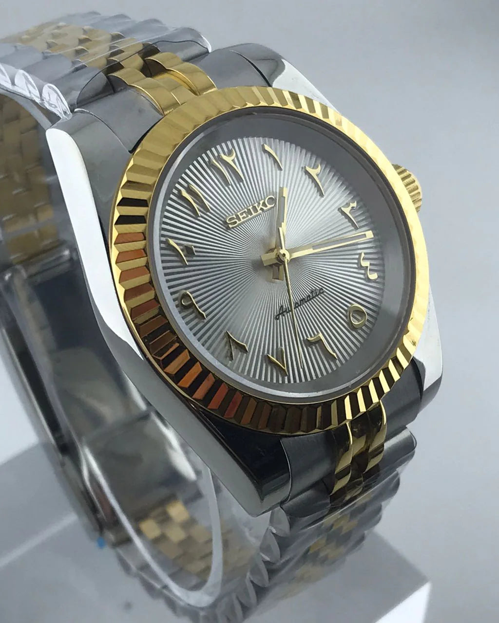 DateJust árabe bicolor dorado con efecto sol - SeikoMod
