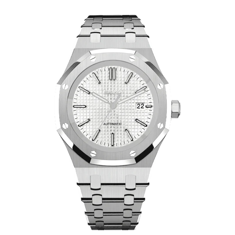 SeikoMod Royal Oak Gauffré - Silver Ice